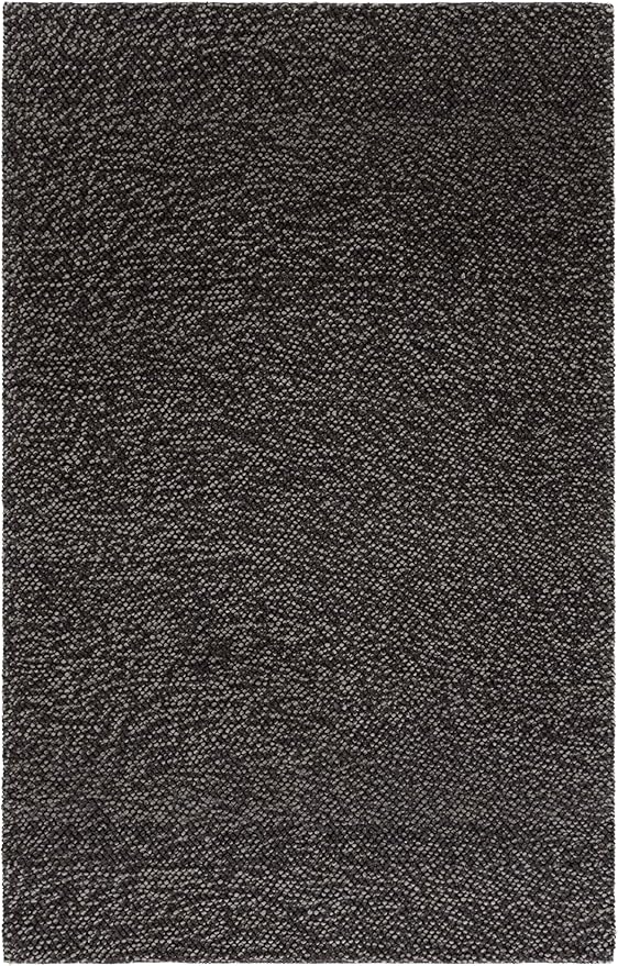 SAFAVIEH Natura Collection Area Rug - 6' Square, Black & Grey, Handmade Wool Blend, Textured Design, Ideal for Living Room, Bedroom, Dining Space (NAT425Z)