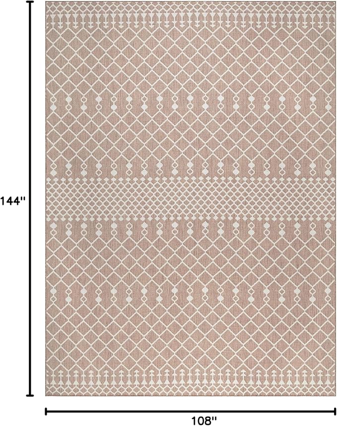 Nourison Home Positano Beige 9' x 12' Area Rug - Easy Clean, Non Shedding, Bed Room, Living Room, Dining Room, Kitchen (9' x 12')