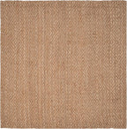 SAFAVIEH Natural Fiber Collection Area Rug - 7' Square, Natural & Natural, Handmade Jute, Ideal for High Traffic Areas in Living Room, Bedroom (NF181A)