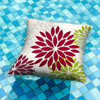 DFXSZ Wine Red Green Flower Pillow Covers 18x18 Inch Set of 2 Outdoor Throw Pillows Outdoor Waterproof Decor for Living Room Sofa Patio Funiture Garden Floral Polyester Pillow Covers 002U18