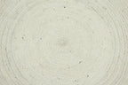 Circle Area Rug - 3 Ft' Round White Natural Jute Mat Geometric Kilim Rug Indoor Outdoor Use Flatweave Rugs for Bedroom Bedside Round Dining Table Mat Hall & Kitchen