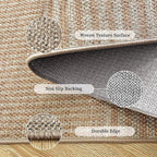Easy Jute Rug 2x6: Indoor Outdoor Natural Boho Area Rugs for Hallway Patio Non Slip - Farmhouse Neutral Contemporary Carpet Mat for Entryway Kitchen Laundry Room Bedroom Washable