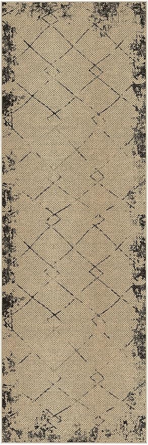 2x6 Jute Runner Rug for Hallway: Farmhouse Washable Kitchen Rug Non Slip Outdoor Indoor Rug for Bedroom Porch Laundry Bathroom - Modern Brown