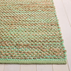 SAFAVIEH Area Rug 5x8 - Cape Cod Collection - Green & Natural, Handmade Jute & Cotton, Ideal for Living Room, Bedroom, Dining Space (CAP236Y)