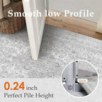 Gray Area Rug 5x7 for Living Room Washable Vintage Carpet Low Pile Non Slip Distressed Soft Traditional Retro Oriental Grey Accent Throw Rug Office Kitchen Bedroom Bathroom Dining Room