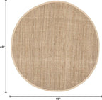 SAFAVIEH Natural Fiber Collection 4' Round Natural NF730C Handmade Farmhouse Premium Jute Area Rug