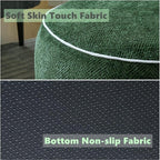 Inflatable Pouf Ottoman, 21x10 Inches Stuffed Chenille Ottoman with Inflatable PVC Liner, Foot Rest with Portable Handle, Round Floor Pillow for Living Room, Bedroom, Kids Room