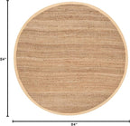 SAFAVIEH Natural Fiber Collection Area Rug - 7' Round, Natural, Handmade Farmhouse Jute, Ideal for High Traffic Areas in Living Room, Bedroom (NF732A)