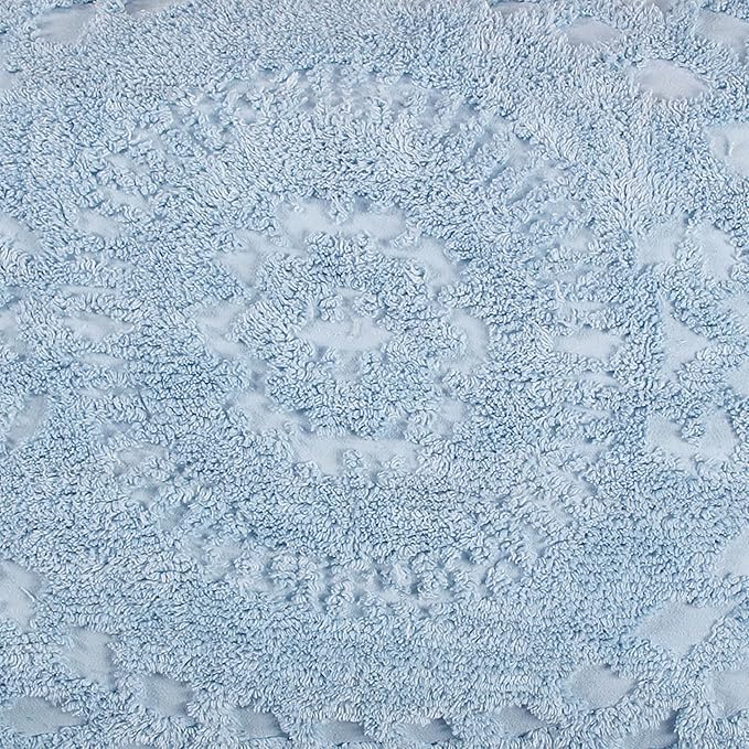 Better Trends Rio Collection is Super Soft and Light Weight in Floral Design 100% Cotton Tufted Unique Luxurious Machine Washable Tumble Dry, Standard Sham, Blue