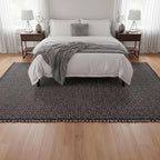 Charcoal Gray 6x9 Cotton Jute Rug Braided Construction - Farmhouse Woven Carpet - Mid-Century Modern Floor Covering for Bedroom Living Room, 6' x 9'