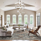 8x10 Area Rugs for Living Room, Vintage Washable Rug with Non-Slip Backing, Stain Resistant Large Area Rug for Dining Room, Soft Rugs for Bedroom (Grey/Brown/Tan, 8'x10')