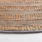 SAFAVIEH Natural Fiber Collection 7' Round Grey/Natural NFB654F Handmade Boho Farmhouse Rustic Jute & Cotton Jute Area Rug