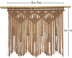 Youngeast Large Macrame Wall Hanging Boho Woven Tapestry Bohemian Macrame Wall Decor Handmade Tassel Tapestry Home Decoration for Bedroom Living Room 39"X31" (Wood Dowels Not Included) (Khaki)