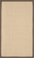SAFAVIEH Natural Fiber Collection Area Rug - 2'6" x 4', Maize & Brown, Sisal, Woven Design with Border (NF141C)