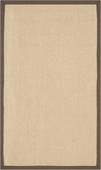 SAFAVIEH Natural Fiber Collection Area Rug - 2'6" x 4', Maize & Brown, Sisal, Woven Design with Border (NF141C)