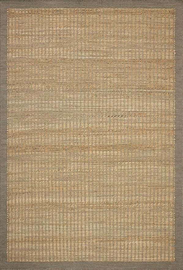 Loloi Amber Lewis Lilah Collection LIH-01 Natural/Grey 5'-0" x 7'-6" Area Rug Jute, Wool, Cotton, Neutral, Living, Bedroom, Dining, Rug
