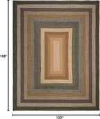 SAFAVIEH Washable Rug Outdoor Braided Collection - 10' x 14', Multi, Handmade & Reversible, Non-Shedding & Easy to Clean, Ideal for Patio, Backyard, Deck, Mudroom (BRD308A)