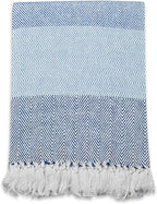 DII Diamond Stitch Woven Throw, Organic Modern, 50 x 60, Aqua