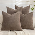 Set of 4 Soft Textured Decorative Throw Pillow Covers 16x16 Inch Cozy Farmhouse Cushion Cover Square Accent Pillow Cases for Bed Couch Sofa Living Room, Taupe Grey