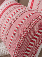 Christmas Lumbar Pillow Covers 14x36 Long, Farmhouse Boho Christmas Decoration Couch Pillow Cases, Red Accent Pillows of Bed, Sofa Bedroom Living Room Home Decor Cushion Cover, Pack of 1