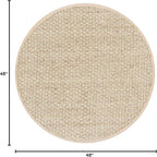 SAFAVIEH Area Rug 4' Round - Natural Fiber Collection - Natural & Beige, Seagrass, Basketweave Pattern with Border (NF114A)