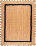 SAFAVIEH 8x10 Area Rug - Natural Fiber Collection - Large - Natural & Black, Handmade Jute, Ideal for Living Room, Bedroom, Dining Space (NF896Z)