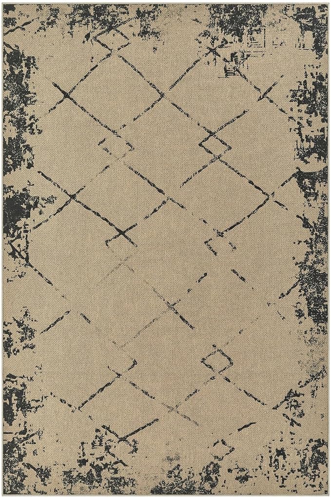 4x6 Jute Rug for Living Room: Farmhouse Indoor Outdoor Rug Washable with Non-Slip for Bedroom Patio Backyard Dining Room Home Office - Modern Brown