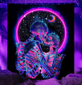 TUGCAY Blacklight Skull Tapestry Glow in the Dark Tapestry Kissing Lovers Tapestries Skeleton Neon Trippy Moon Stars Vertical Posters Wall Hanging Decor for Bedroom Aesthetic – 59.1” x 78.1”
