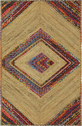Collection Rectangular Area Rug - 2x3 Feet Multicolor Cape Code Chindi Cotton Jute Rug Geometric Kilim Rug Indoor Outdoor Use Carpet Flatweave Rugs for Bedroom Dining Room Living Room