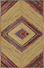 Runner Area Rug - 2.6x4 Feet Multicolor Cape Code Chindi Cotton Jute Rug Geometric Kilim Rug Indoor Outdoor Use Carpet Flatweave Rugs for Bedroom Bedside Runner Kitchen Hallway & Stair