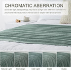 Chenille Throw Blanket for Couch 60"X 80" Twin, Soft Cozy Throws with Fringe Tassel for Bed Sofa Chair Cover, Lightweight Knitted Decorative Boho Blankets for Living Room, Sage Green