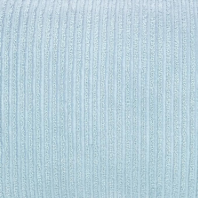 Better Trends Jullian Collection is Super Soft and Light Weight in Bold Stripes Design 100% Cotton Tufted Unique Luxurious Machine Washable Tumble Dry, King Sham, Blue