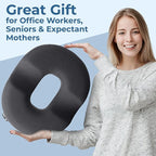 5 STARS UNITED Donut Pillow Hemorrhoid Tailbone Cushion – Large Cushion for Pain Relief – Coccyx, Prostate, Sciatica, Pelvic Floor, Pressure Sores, Pregnancy, Postpartum Recovery, Dark Gray