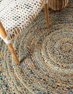 Unique Loom Braided Chindi Collection Casual Modern Natural Round Rug (4' 0 x 4' 0)