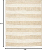 SAFAVIEH Natural Fiber Collection Area Rug - 9' x 12', Natural & Ivory, Handmade Stripe Jute, Ideal for High Traffic Areas in Living Room, Bedroom (NF887A)