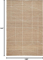 Dash & Albert Judson Natural/Ivory Handwoven Jute Rug, 8.5 X 11.5 Feet, Ivory Graphic Pattern