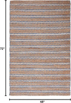 SAFAVIEH Natural Fiber Collection Accent Rug - 4' x 6', Blue & Natural, Handmade Flat Weave Stripe Jute & Cotton Jute, Ideal for High Traffic Areas in Entryway, Living Room, Bedroom (NFB655M)