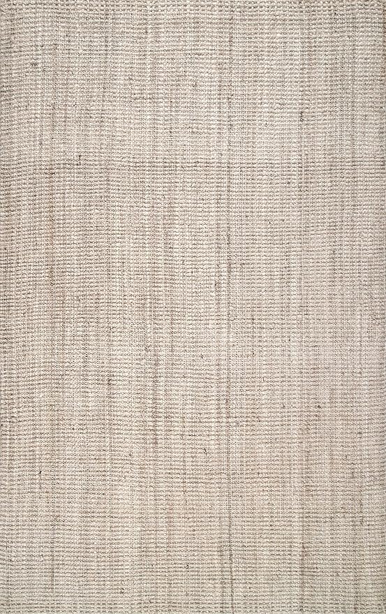 nuLOOM Ashli Solid Farmhouse Jute Area Rug, 6x9, Off-White