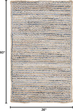 SAFAVIEH Cape Cod Collection Accent Rug - 3' x 5', Natural & Blue, Handmade Flat Weave Jute, Ideal for High Traffic Areas in Entryway, Living Room, Bedroom (CAP250A)