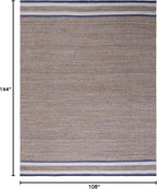SAFAVIEH Natural Fiber Collection Area Rug - 9' x 12', Natural & Navy, Handmade Farmhouse Boho Coastal Rustic Jute, Ideal for High Traffic Areas in Living Room, Bedroom (NF874N)