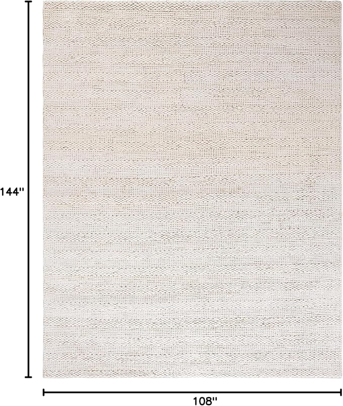 SAFAVIEH Natural Fiber Collection Area Rug - 9' x 12', Bleach, Handmade Jute, Braided Woven Design, Ideal for Living Room, Bedroom (NF212D)