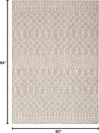 Nourison Home Positano Light Grey 5' x 7' Area Rug - Easy Clean, Non Shedding, Bed Room, Living Room, Dining Room, Kitchen (5' x 7')