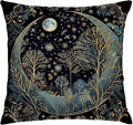 Vintage Dark William Morris Night Moon Forest Decor Pillow Covers 18x18,Black Forest Decor,Dark Dcademia Floral Decorative Throw Pillow Covers for Home Bedroom Living Room