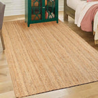 Superior Hand Woven Natural Fiber Reversible High Traffic Resistant Braided Jute Area Rug, 5' x 8'