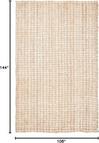 SAFAVIEH Natural Fiber Collection Area Rug - 9' x 12', Natural, Handmade Boho Farmhouse Woven Jute, Ideal for High Traffic Areas in Living Room, Bedroom (NF187A)