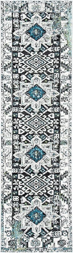 SAFAVIEH Vintage Hamadan Collection Runner Rug - 2'3" x 6', Dark Grey & Ivory, Traditional Persian Design, Non-Shedding & Easy to Clean, Ideal for Hallway, Foyer, Entryway, Bedroom (VTH211H)