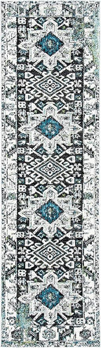 SAFAVIEH Vintage Hamadan Collection Runner Rug - 2'3" x 6', Dark Grey & Ivory, Traditional Persian Design, Non-Shedding & Easy to Clean, Ideal for Hallway, Foyer, Entryway, Bedroom (VTH211H)