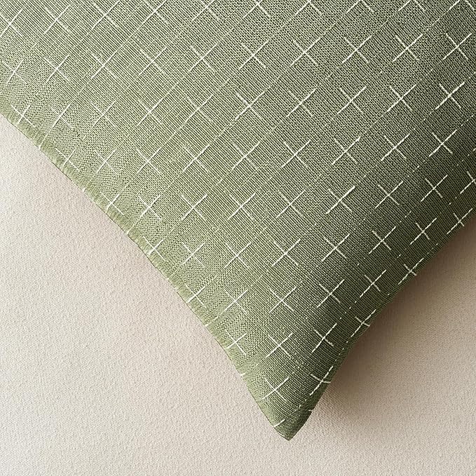 MIULEE Pack of 2 Decorative Burlap Linen Spring Throw Pillow Covers Farmhouse Pillowcases Modern Rustic Woven Textured Cushion Cover for Sofa Couch Bed 20x20 Inch Sage Green