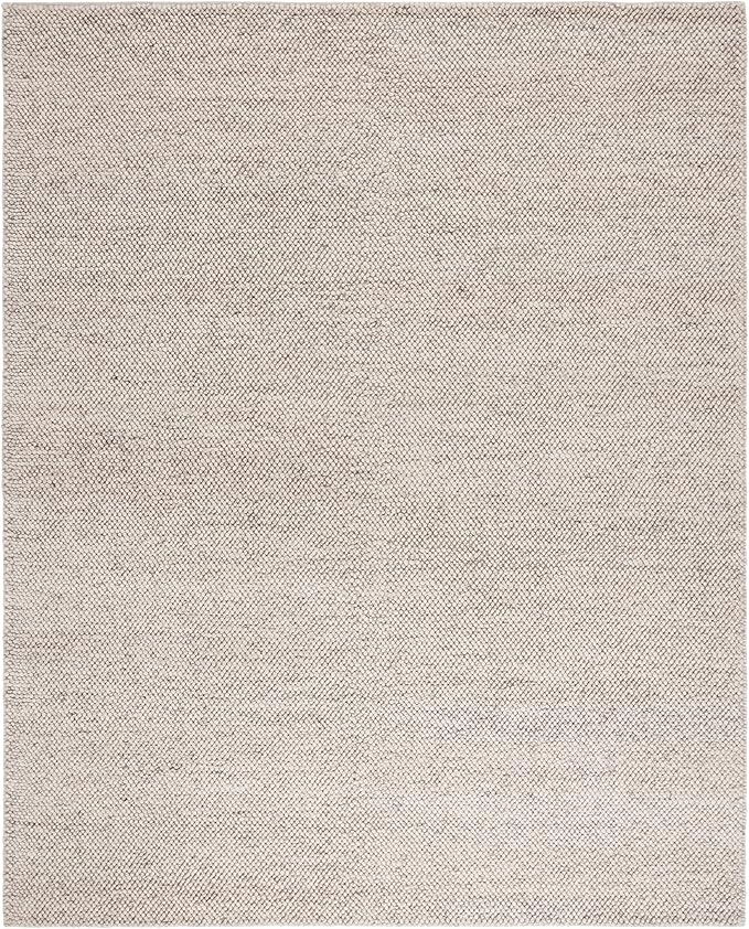 SAFAVIEH Area Rug 9x12 - Natura Collection - Large - Grey & Ivory, Handmade Wool Blend, Raised Textured Pile, Ideal for Living Room, Bedroom, Dining Space (NAT425F)