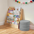 ECR4Kids SoftZone Floor Cushions, Round, Flexible Seating, Grey, 6-Piece